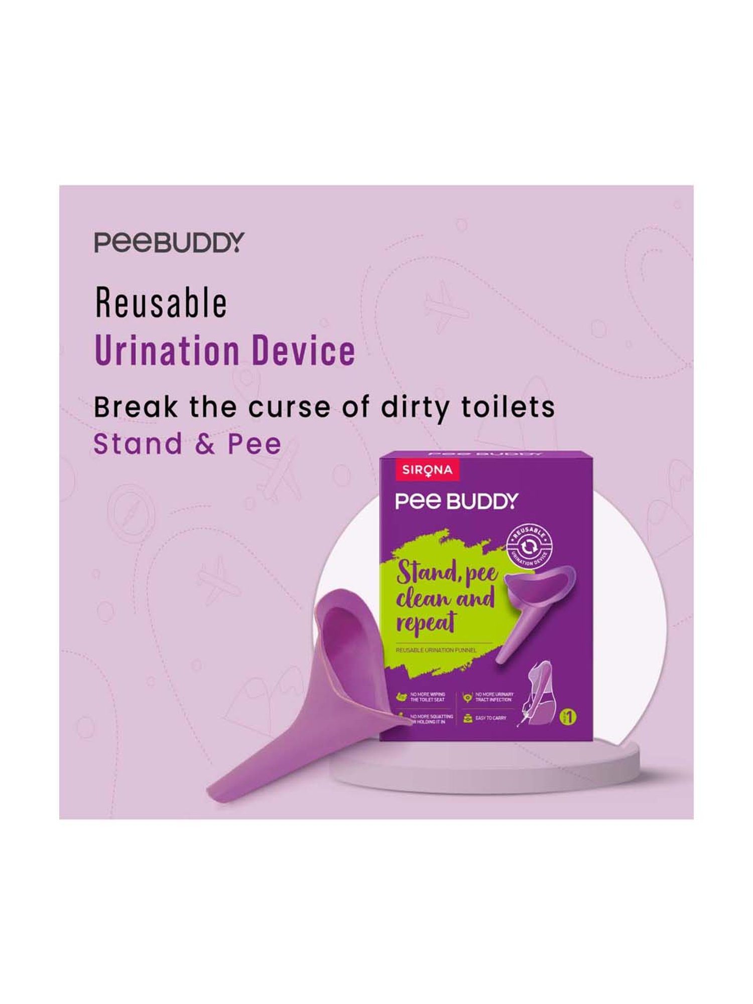 Pee Buddy Stand and Pee Reusable Female Urination Device - 1 Unit