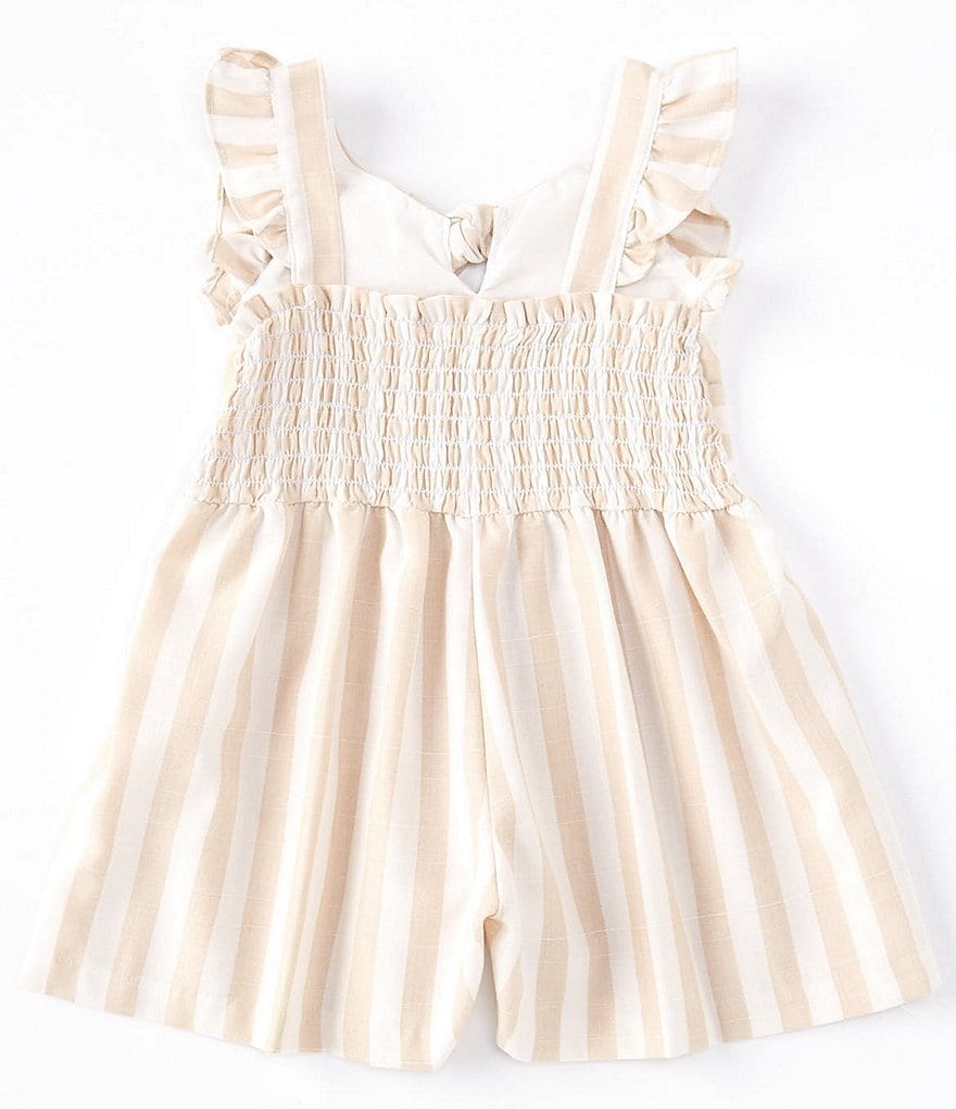 Flapdoodles Little Girls 2T-6X Short-Sleeve Kitty Paperbag-Waist Romper