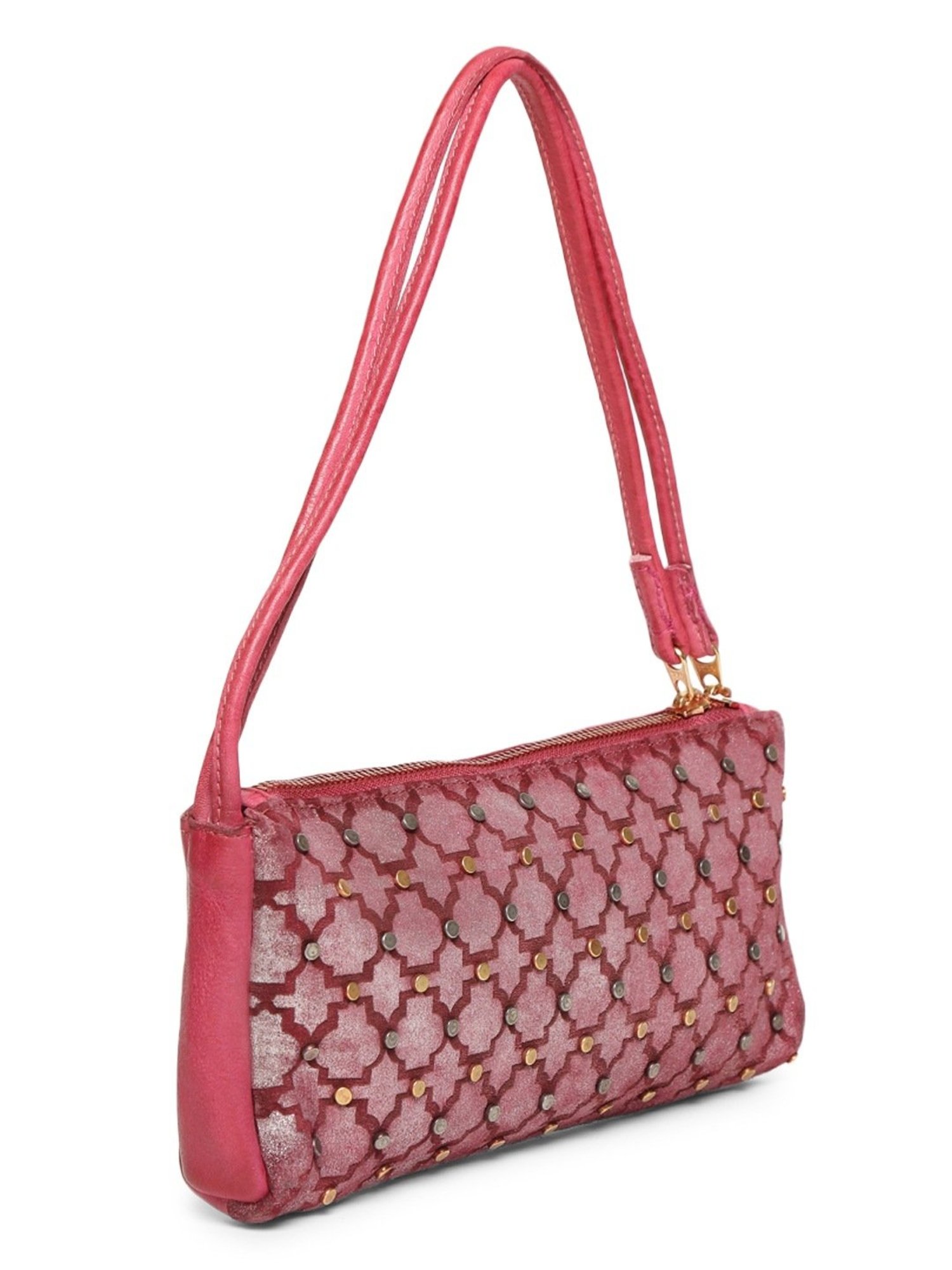 Art N Vintage Luminosa Pink Leather Embellished Small Handbag