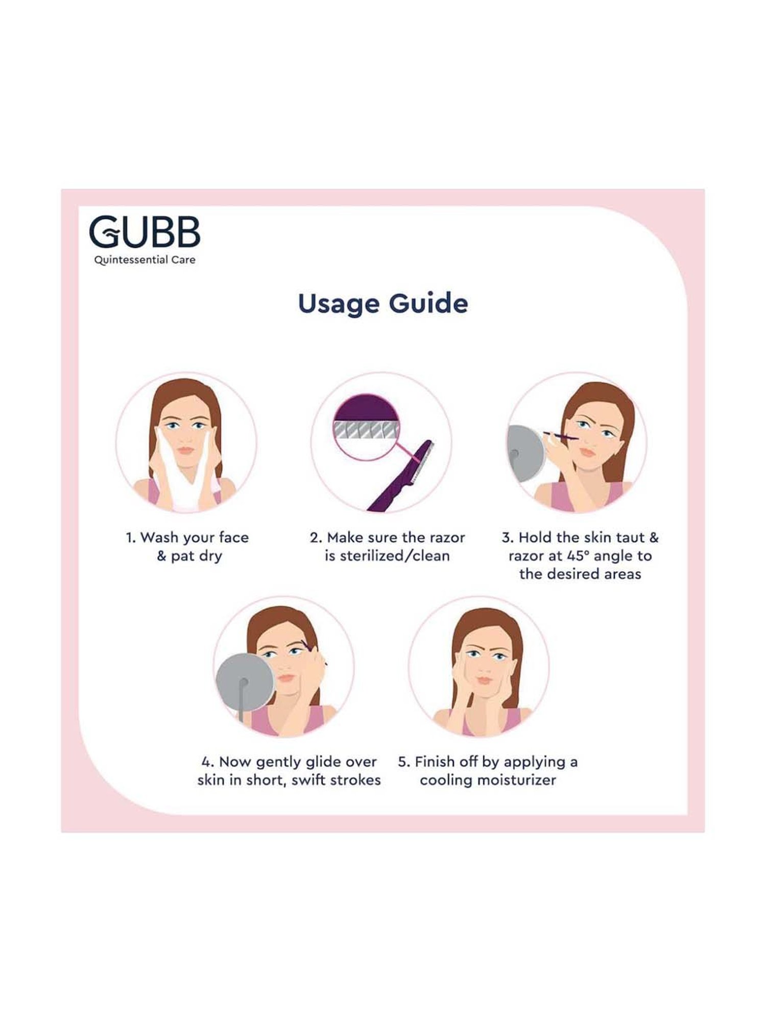 GUBB Face & Eyebrow Razor (Pack of 3)