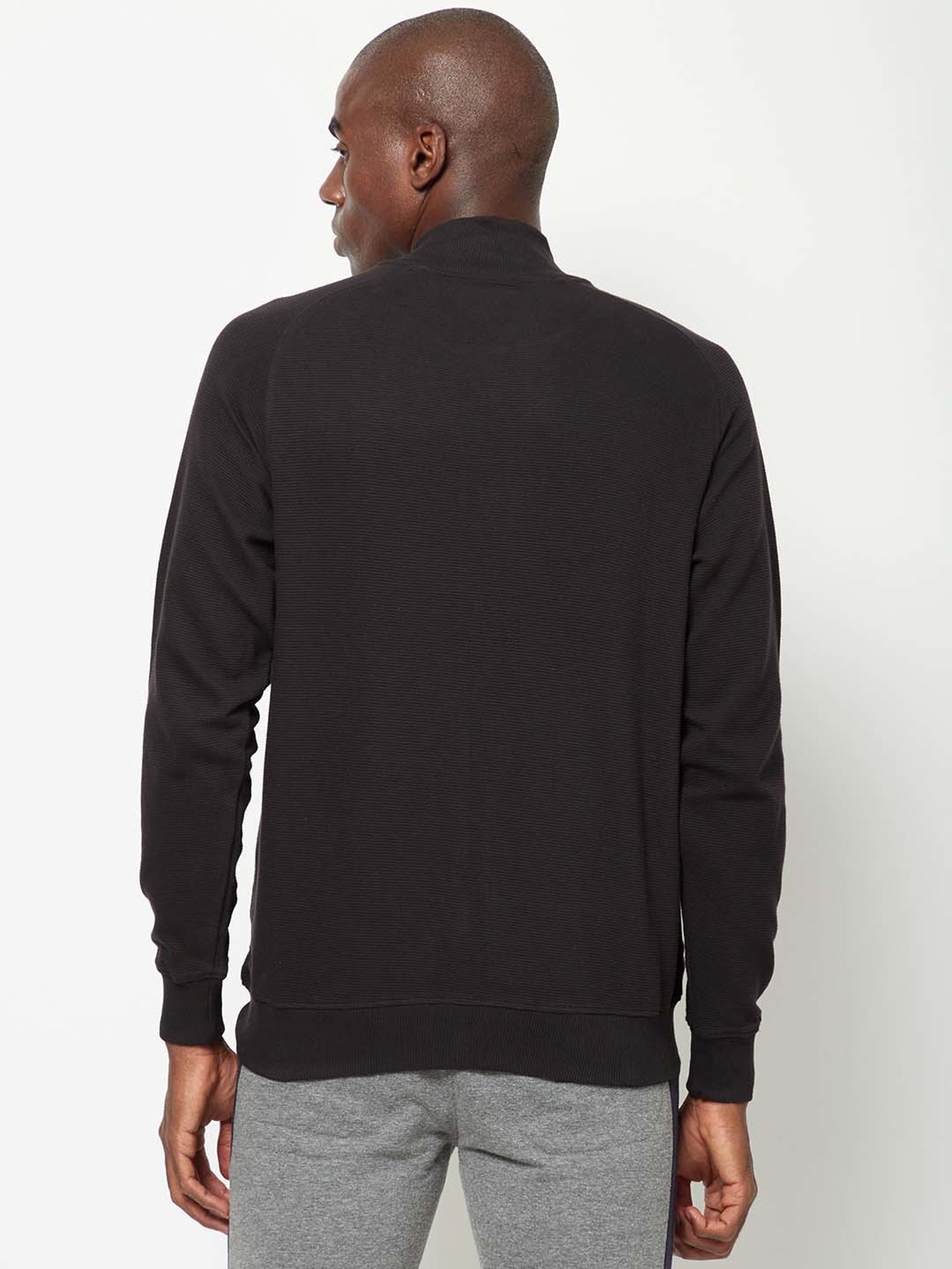 Sporto Black Regular Fit Bomber Jacket