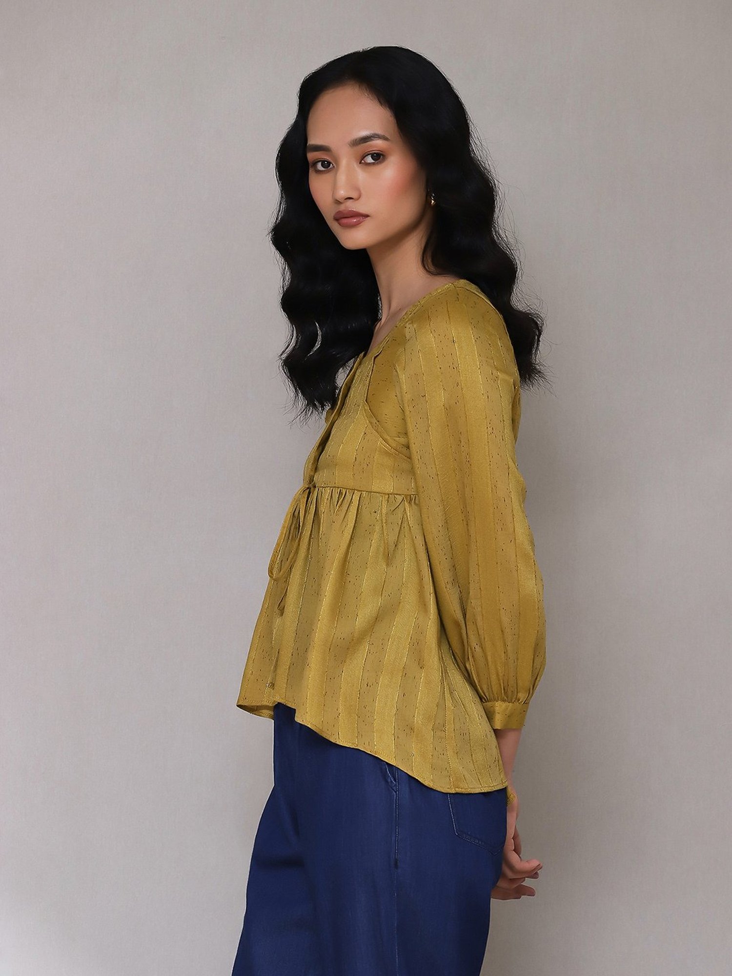 aarke Ritu Kumar Mustard Relaxed Fit Top