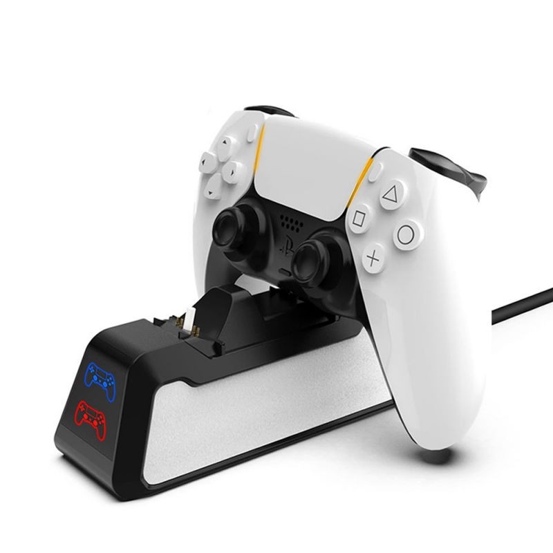 PS5 Controller Charger, Dual Controller Charger Station Dock with Fast Charging USB Type C Docking Stand with LED Charge Indicator Lights for Sony Playstation 5 DualSense Controllers