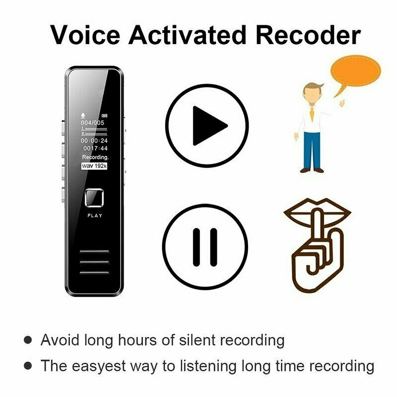 32GB Digital Voice Recorder Voice Activated Recorder -Upgraded Mini Spy Digital Sound Audio Recorder for Lectures, Meetings, Interviews, USB Charge, Dictaphone MP3 Player(SD Card Not Included)