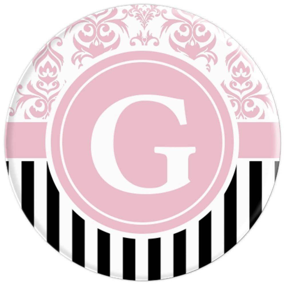 Monogram Pop Socket G Pink Damask Letter G - PopSockets Grip and Stand for Phones and Tablets