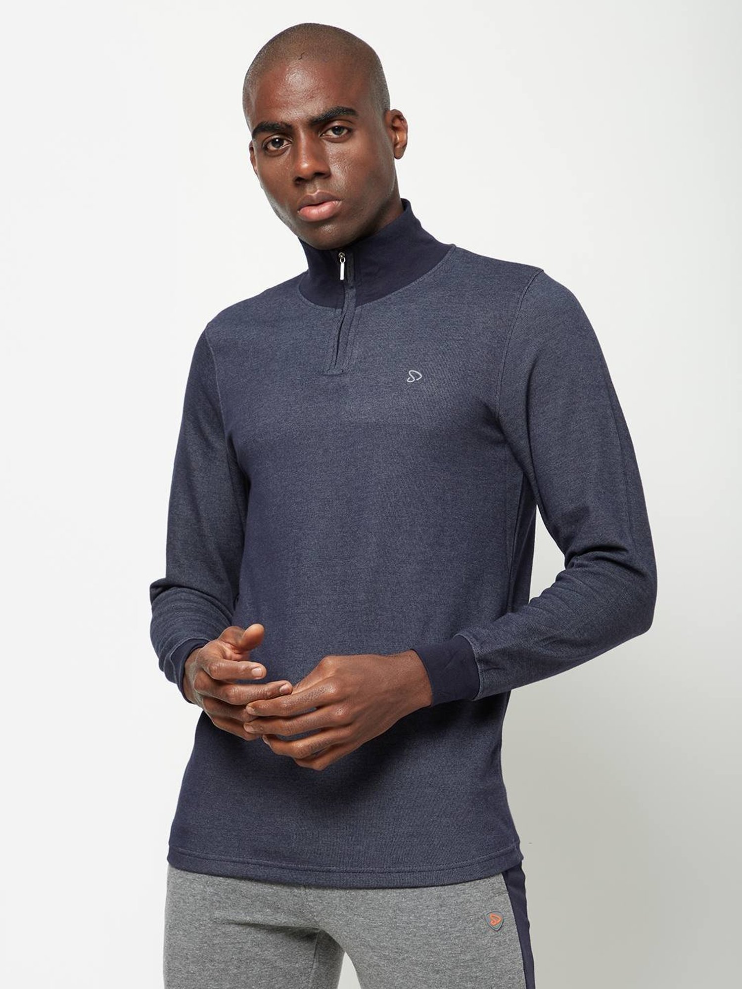 Sporto Navy Denim Slim Fit T-Shirt