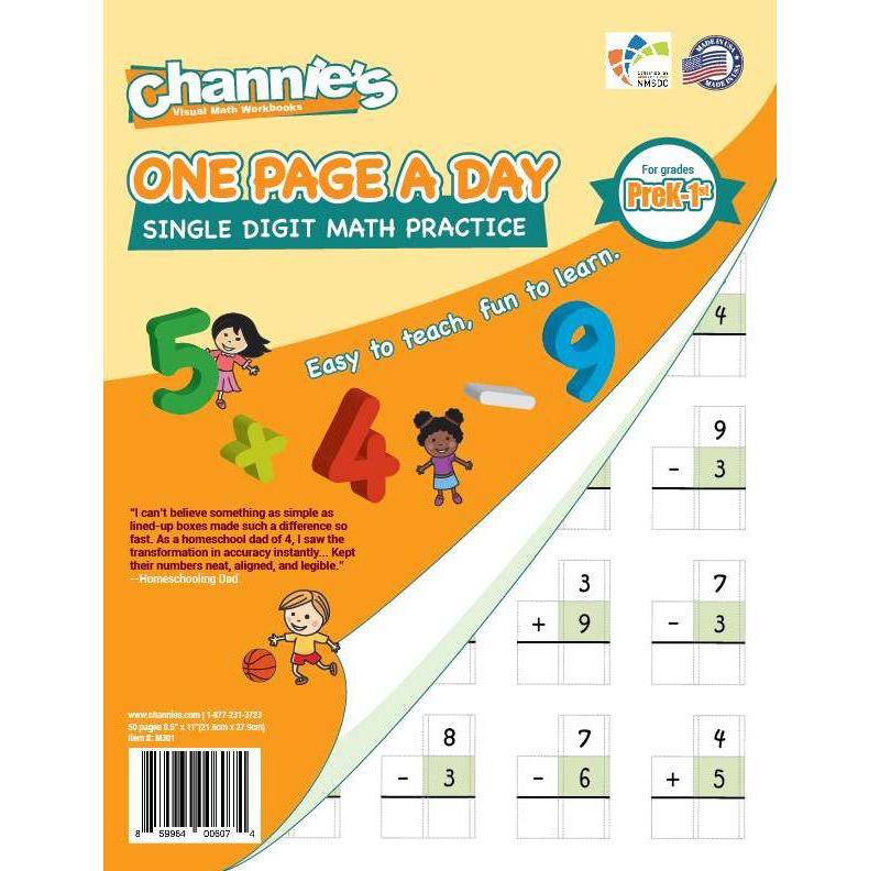 Channie's 5pk All-in-One Handwriting & Math Workbooks - PreK-1st Grade