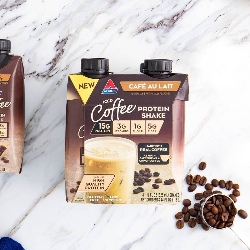 Atkins Ready to Drink Shake - Iced Coffee Cafe Au Lait - 4pk