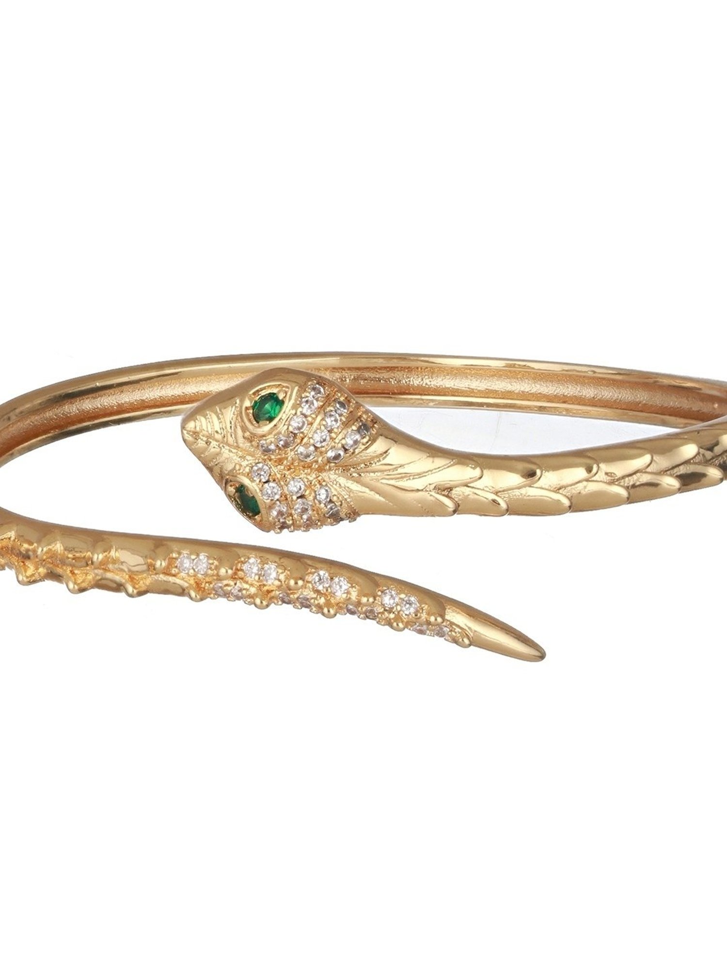 Prita by Priyaasi Gold Plated Snake Bracelet & Ring Set