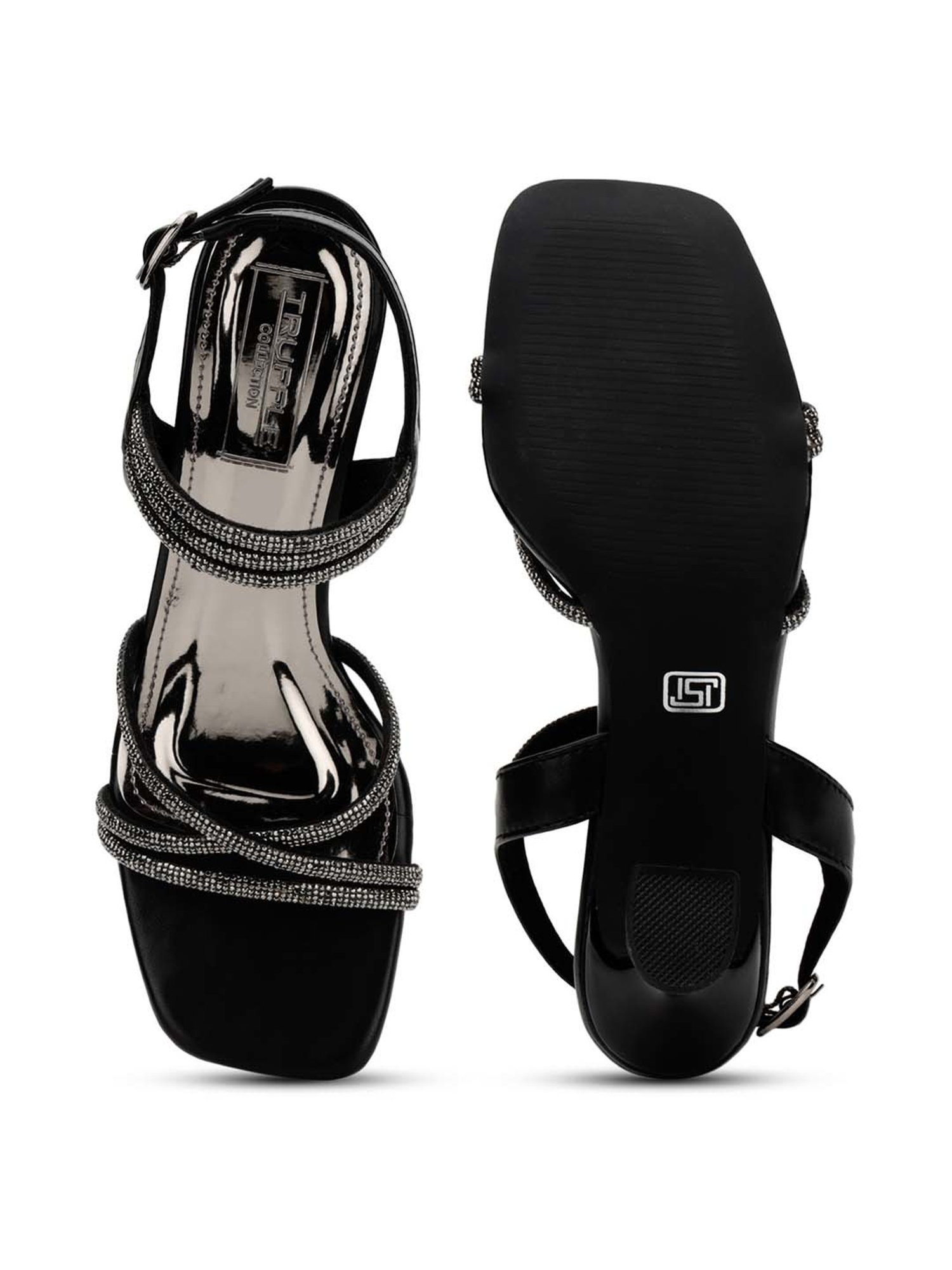 Truffle Collection Women's Black Back Strap Sandals