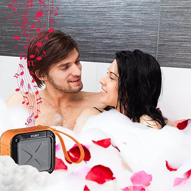 Waterproof, able Bluetooth 4.0 Speaker by  | Rechargable, Wireless, Powerful 5W Audio Driver, Compatible with All Bluetooth Devices | Marine Speaker System for iPhone, Android, iPod, (Orange)