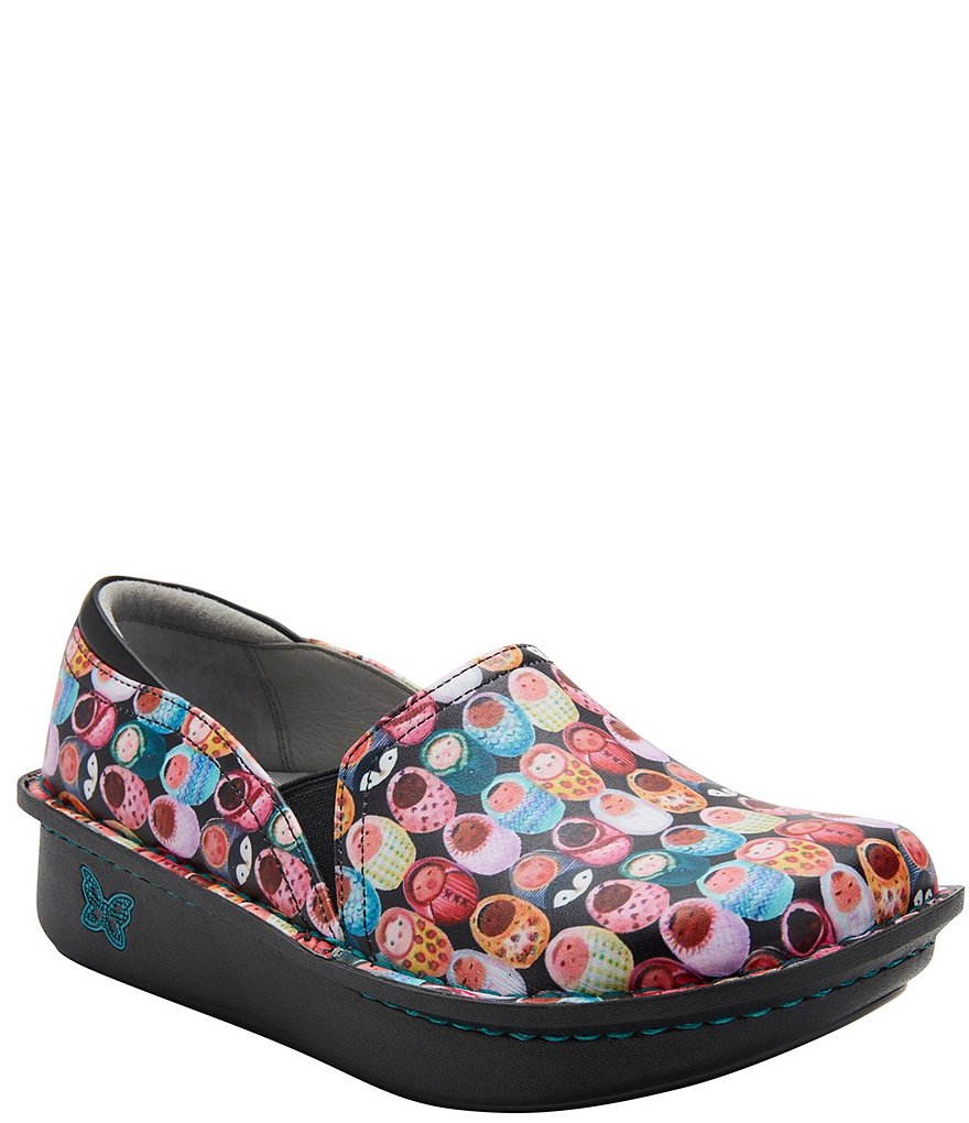 Alegria Debra Fresh Baked Printed Leather Clogs