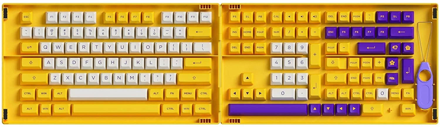 YUNZII AKKO LA 158 Keys PBT Double Shot Keycap for Mechanical Keyboards with Collection Box (158 Keys, LA)