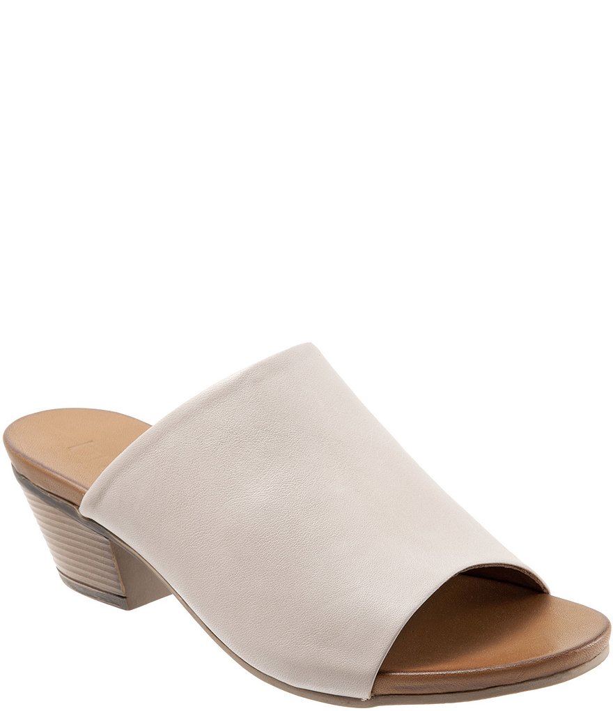 Bueno Simone Leather Block Heel Slide Sandals