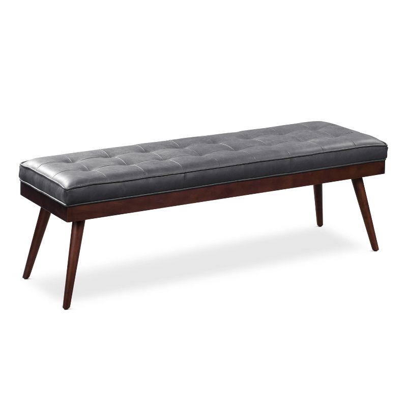 James Leather Bench Slate Gray - Poly & Bark