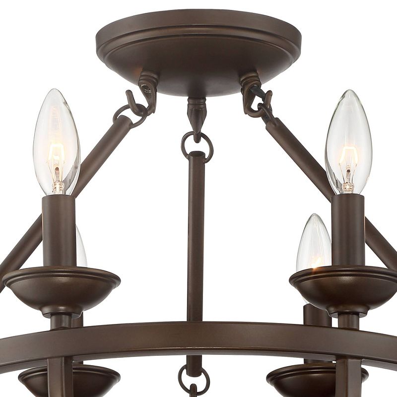 Barnes and Ivy Ceiling Light Semi Flush Mount Fixture Oil Rubbed Bronze 17 3/4" Wide 6-Light Bedroom Kitchen Living Room Hallway