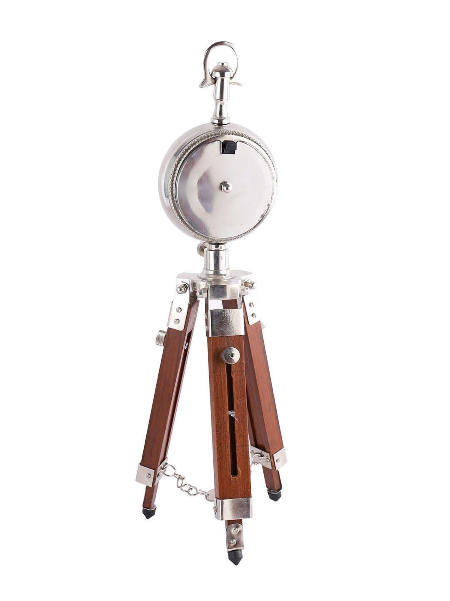 Aapno Rajasthan Brown & Transparent Wooden Adjustable Tripod Style Table Clock
