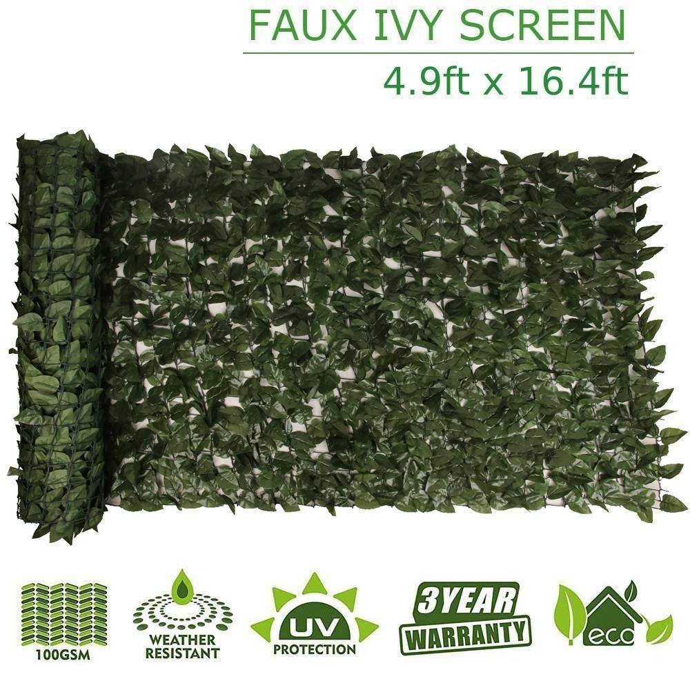 59"x197" Faux Ivy Leaf Artificial Hedge Fencing Privacy Fence Screen Decorve