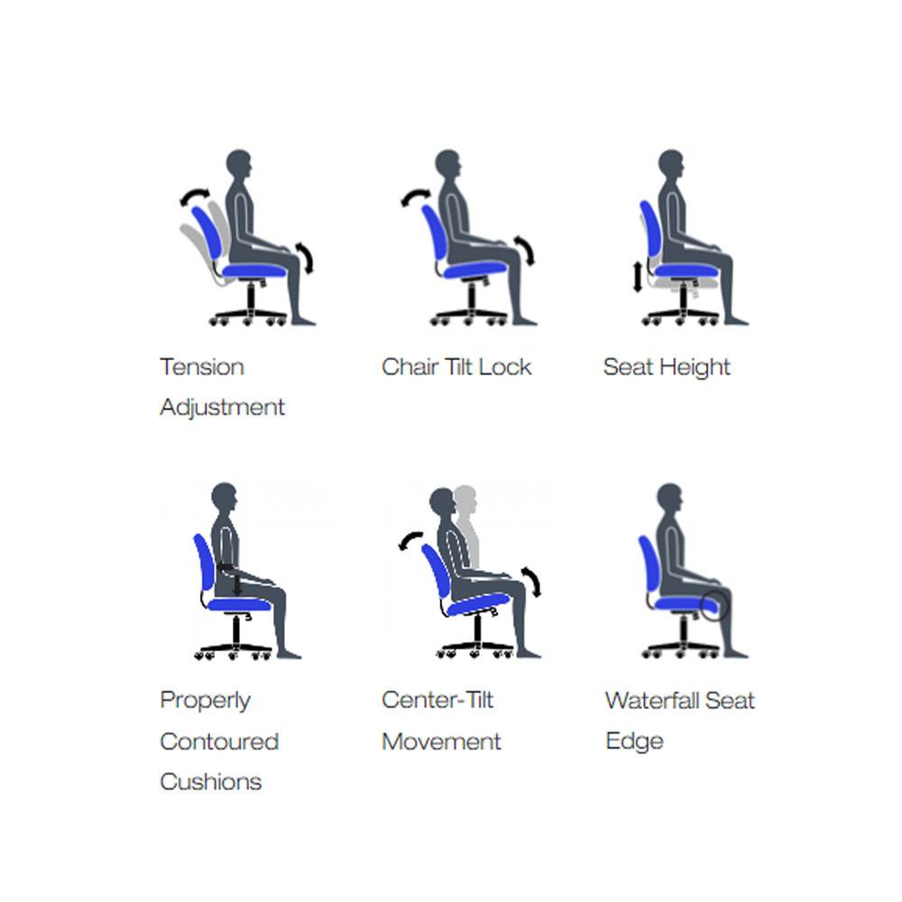 Ergonomic Comfortable Work Chair with Armrests (G10902B) Task Chair for Office, Home, Computer Desk, Workstation, Conference Room Ergonomic with Lumbar Support