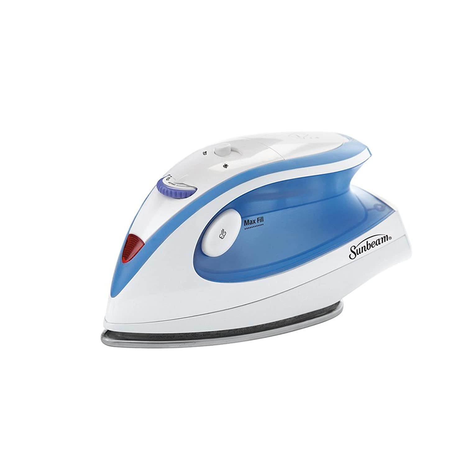 Sunbeam Hot-2-Trot 800 Watt Compact Non-Stick Soleplate Travel Iron,  GCSBTR-100-000,Light Blue