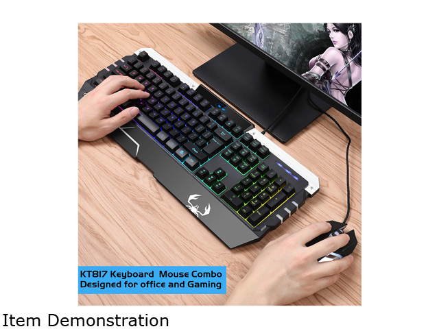 SADES Anivia K8 Gaming Keyboards Blademail Wired USB Keyboards for Pc/Mac gamers, 19 non-conflict keys, 7 colors Backlit, Metal Material