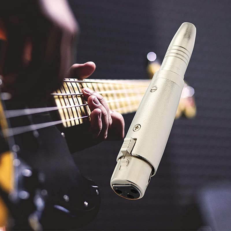 XLR 3pin Female to 14 inch 635mm Female Socket Audio Adapter Gender Changer Connector Silver 1 Pack