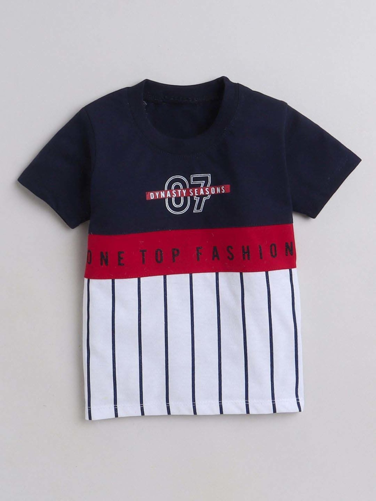 Fourfolds Unisex Navy Blue Printed Clothing Set