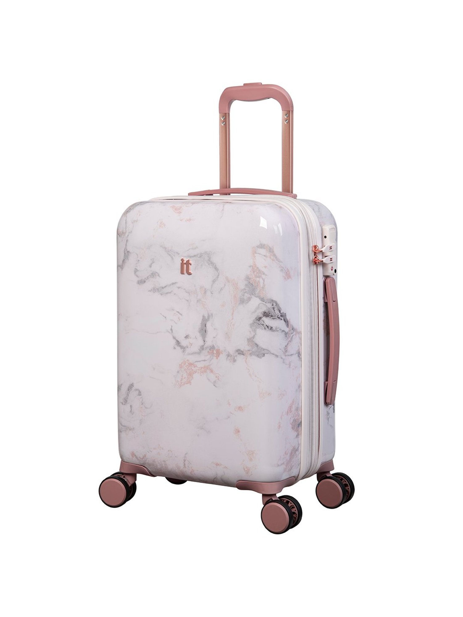 it luggage Sheen Marble Pink Cabin-20 inches Expandable Hardsided Trolley Bag with TSA Lock