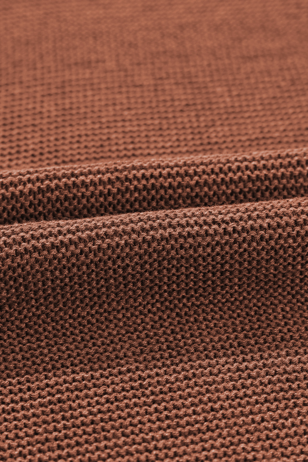 Coffee Mock Neck Short Batwing Sleeve Sweater