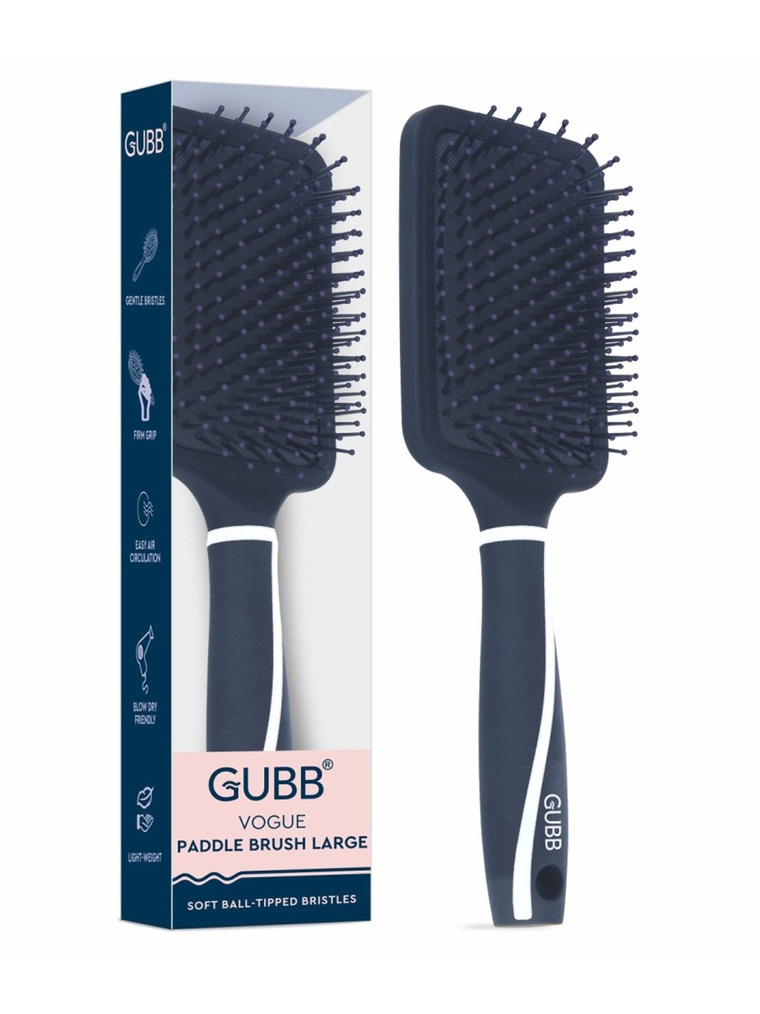 GUBB Paddle Brush for Hair Styling, Cushioned Large Hair Brush - Vogue Range