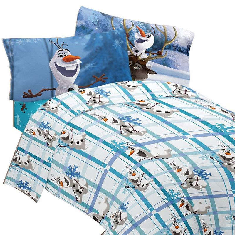4pc Disney Frozen Full Bed Sheet Set Olaf Build a Snowman Bedding Accessories - Frozen 2..