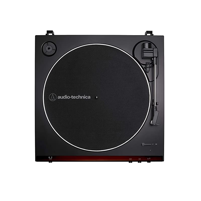 AtLP60XBW Fully Automatic BeltDrive Stereo Turntable HiFi 2 Speed Dust Cover AntiResonance DieCast Aluminum Platter