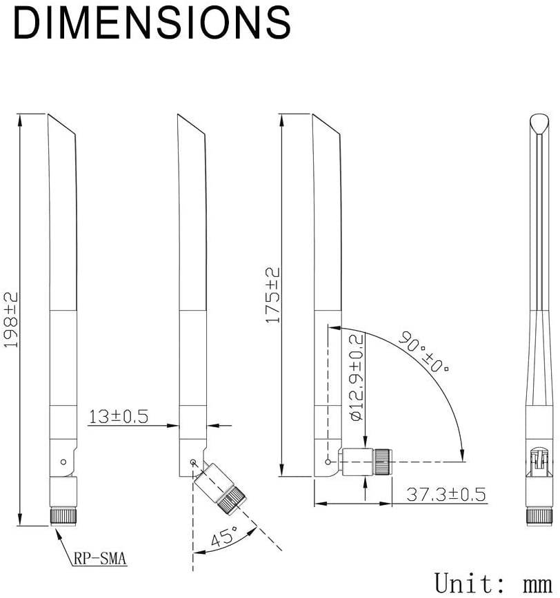 Bingfu 4G LTE 7dBi SMA Male Antenna Compatible with 4G LTE Wireless CPE Router Hotspot Cellular Gateway Trail Camera Game Camera Outdoor Security Camera Cell Phone Signal Booster Cellular Amplifier