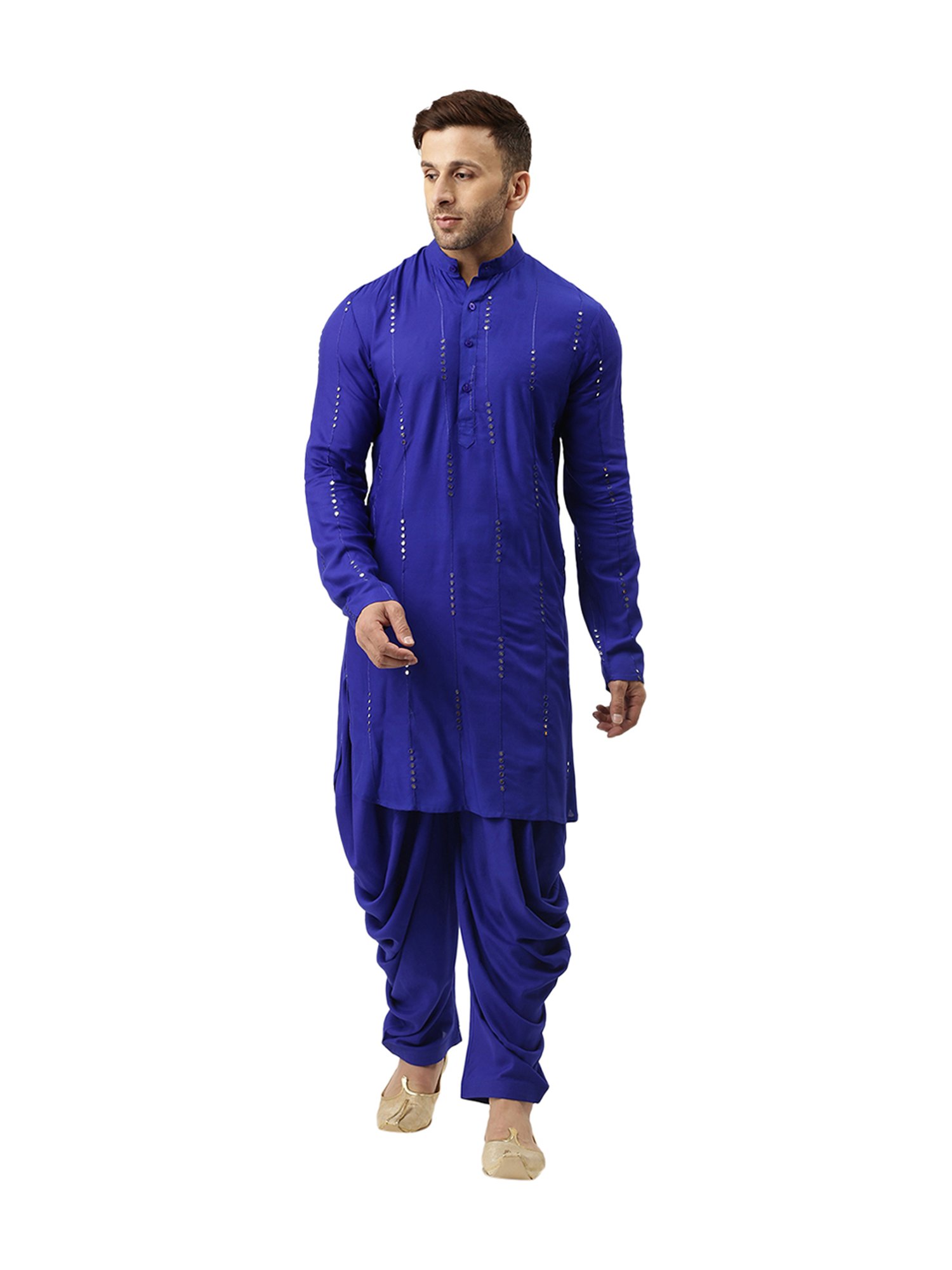 Hangup Blue Embroidered Kurta Set