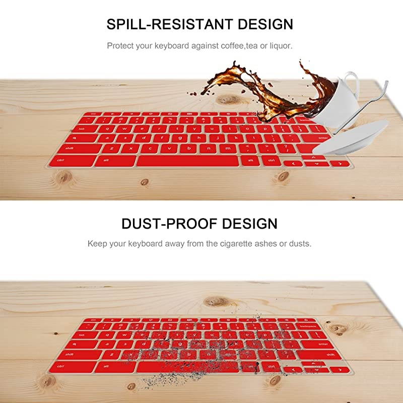 Pack]Samsung chromebook 4 Keyboard Cover Skin for Samsung Chromebook 11.6/15.6 inch Chromebook XE500C1, Chromebook 3 XE500C13,Chromebook Plus V-in-1 XE50QAB 1.(Clear and red)&hellip;