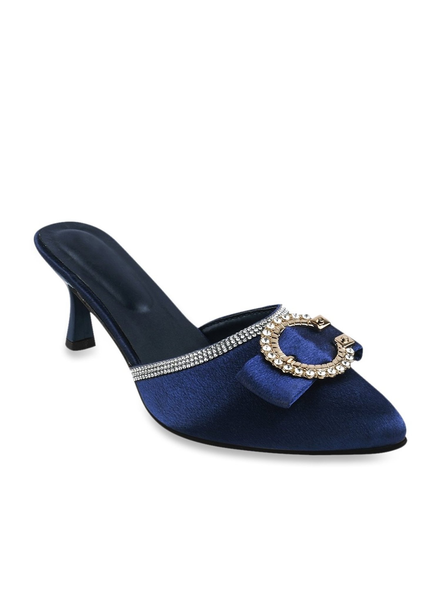 The White Pole Women's Blue Mule Stilettos