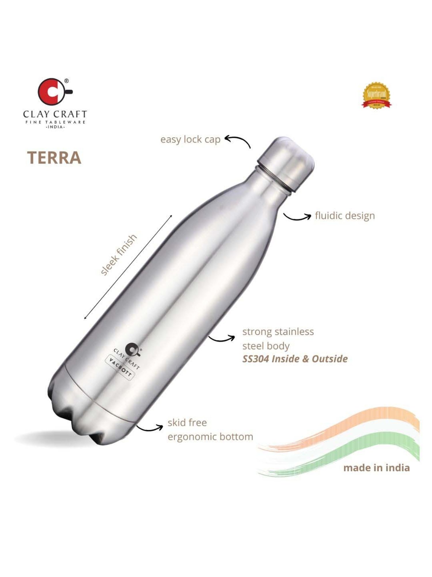 Milton Elfin Silver Stainless Steel Insulated Water Bottle (160 ml) - Set of 1