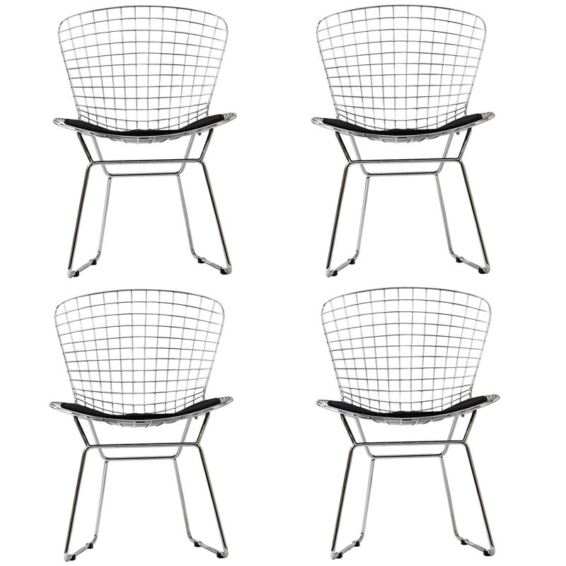 Set of 4 CAD Dining Chairs Black - Modway