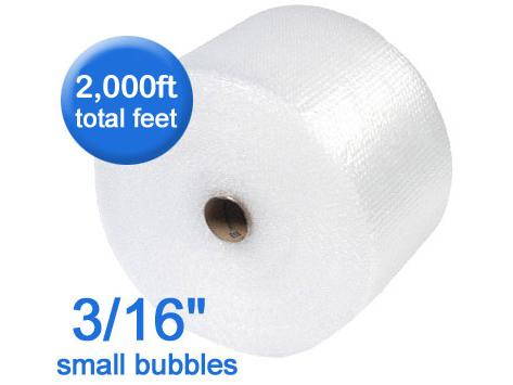 3/16" Small Bubble Wrap 400ft x 12" Wide (2 ROLLS) Ships today!
