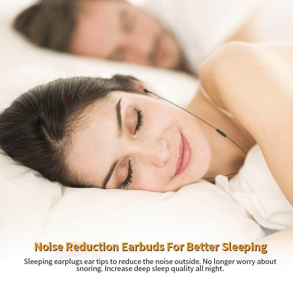 in-Ear Earbuds for Sleeping, Mijiaer Noise Isolating Headphones Sleep Earbuds with Soft Earplugs for ASMR, Insomnia, Side Sleeper, Snoring, Air Travel, Meditation, Relaxation