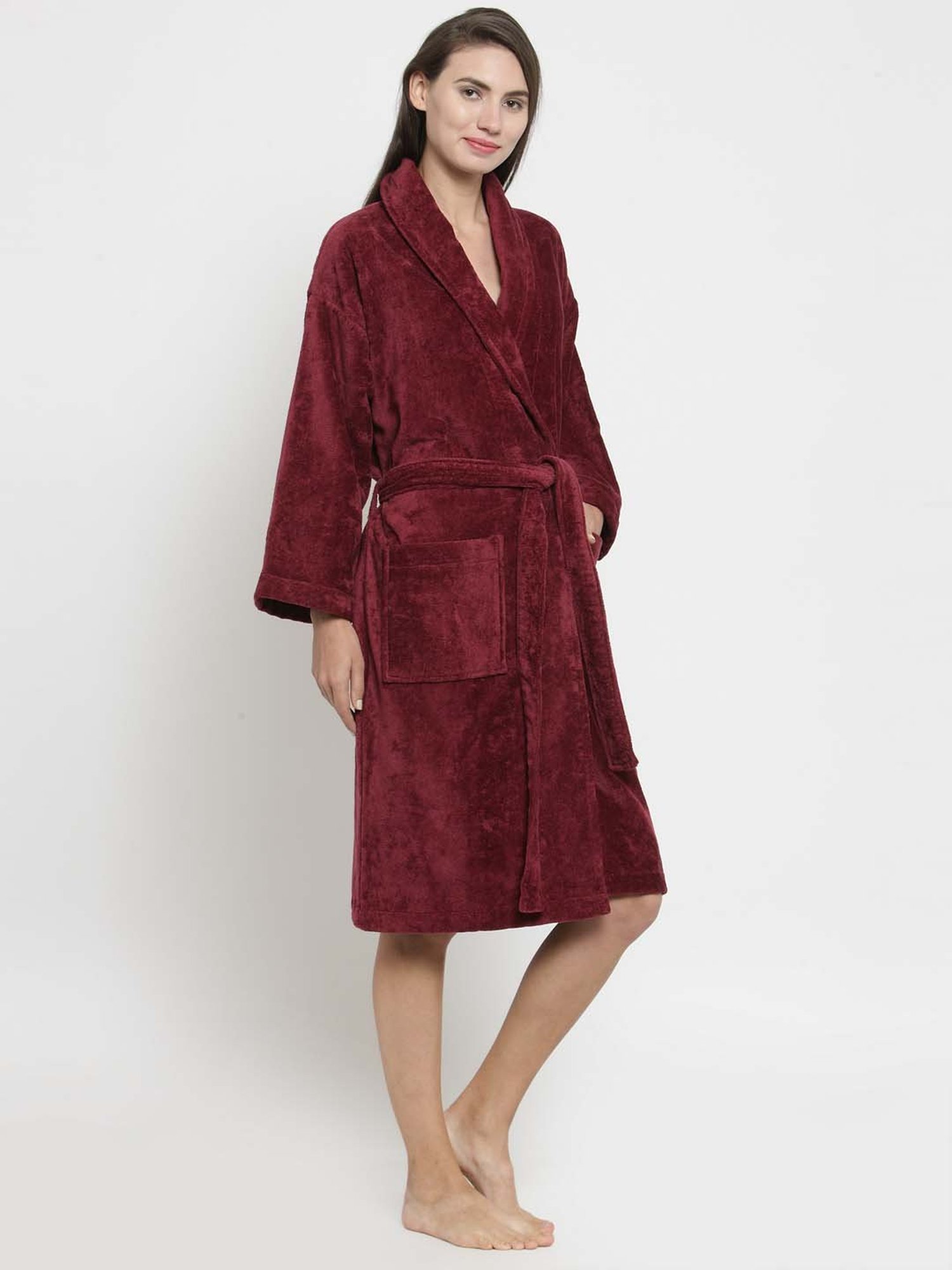 Trident Classic Wine Cotton 350 GSM Bathrobe