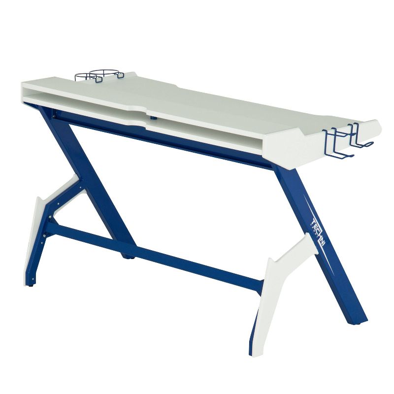 Ergonomic Computer Gaming Desk Blue - Techni Sport