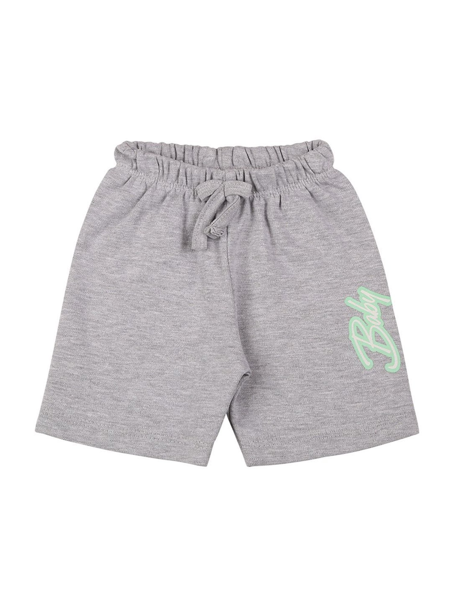 Mee Mee Kids Green & White Cotton Printed Shorts (Pack of 3)