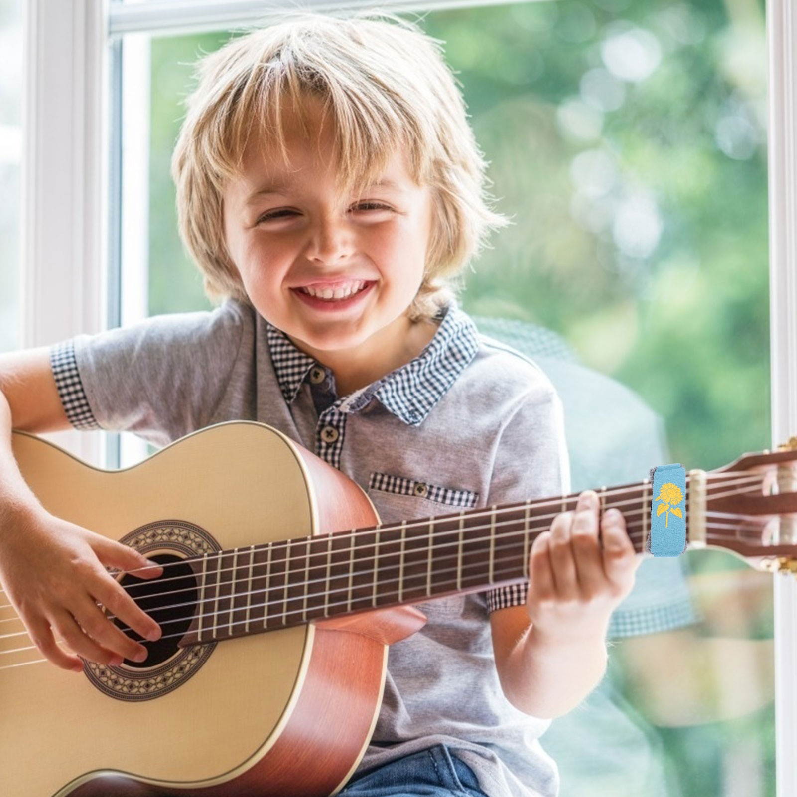 Guitar String Mute Dampener Flower Pattern Noise Sound Weaken Muffler Strap