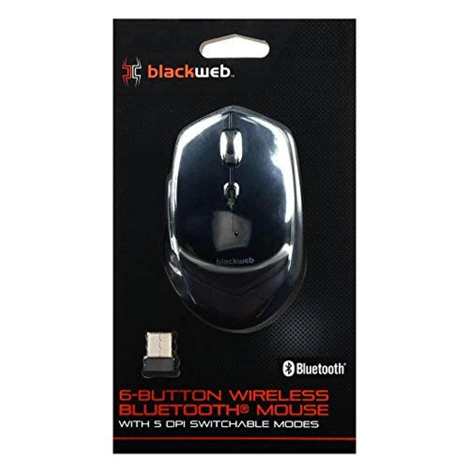 blackweb 6-button wireless bluetooth mouse - black