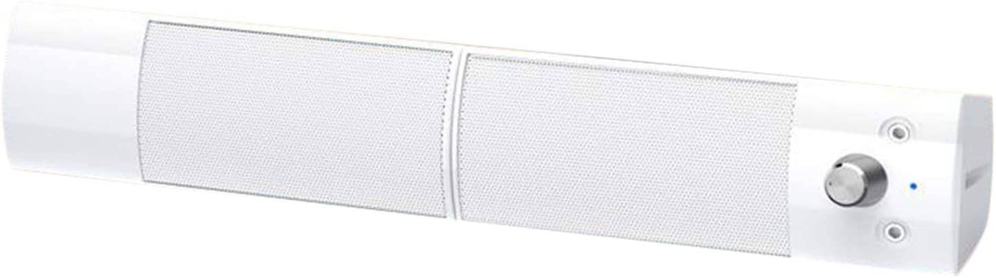 Homyl Detachable TV Speaker, Wired Bluetooth Sound Bar Desktop PC Speakers with Stereo Sound, 3.5mm Audio Input for Computer TV Smartphone Tablet - White