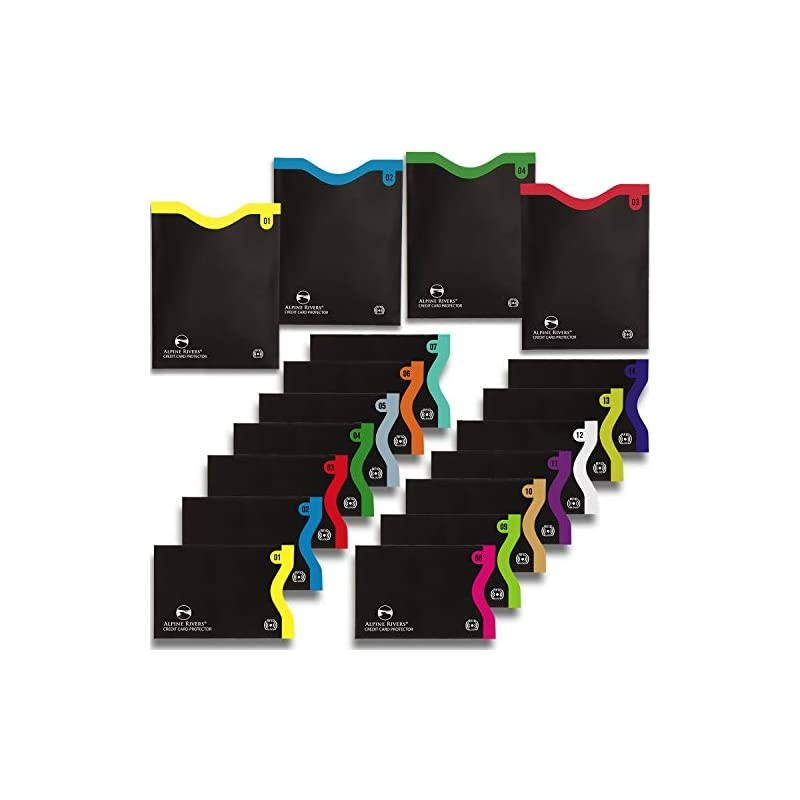 RFID Blocking Sleeves 14 Credit Card Holders amp 4 Passport Protectors Ultimate Premium Identity Theft Protection Sleeve Set for Men amp Women Smart Slim Profile Design Color Numbered