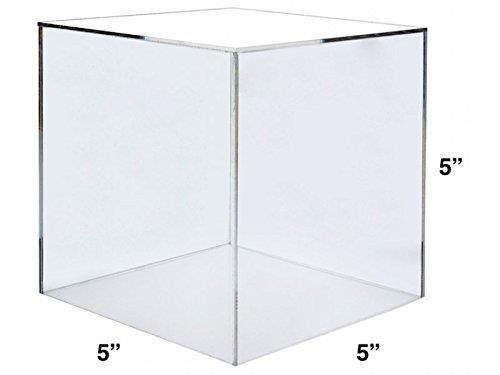 Marketing Holders Premium Crystal Clear Acrylic 5 Sided Display 5" Cubes Display Clear 5" x 5" x 5"