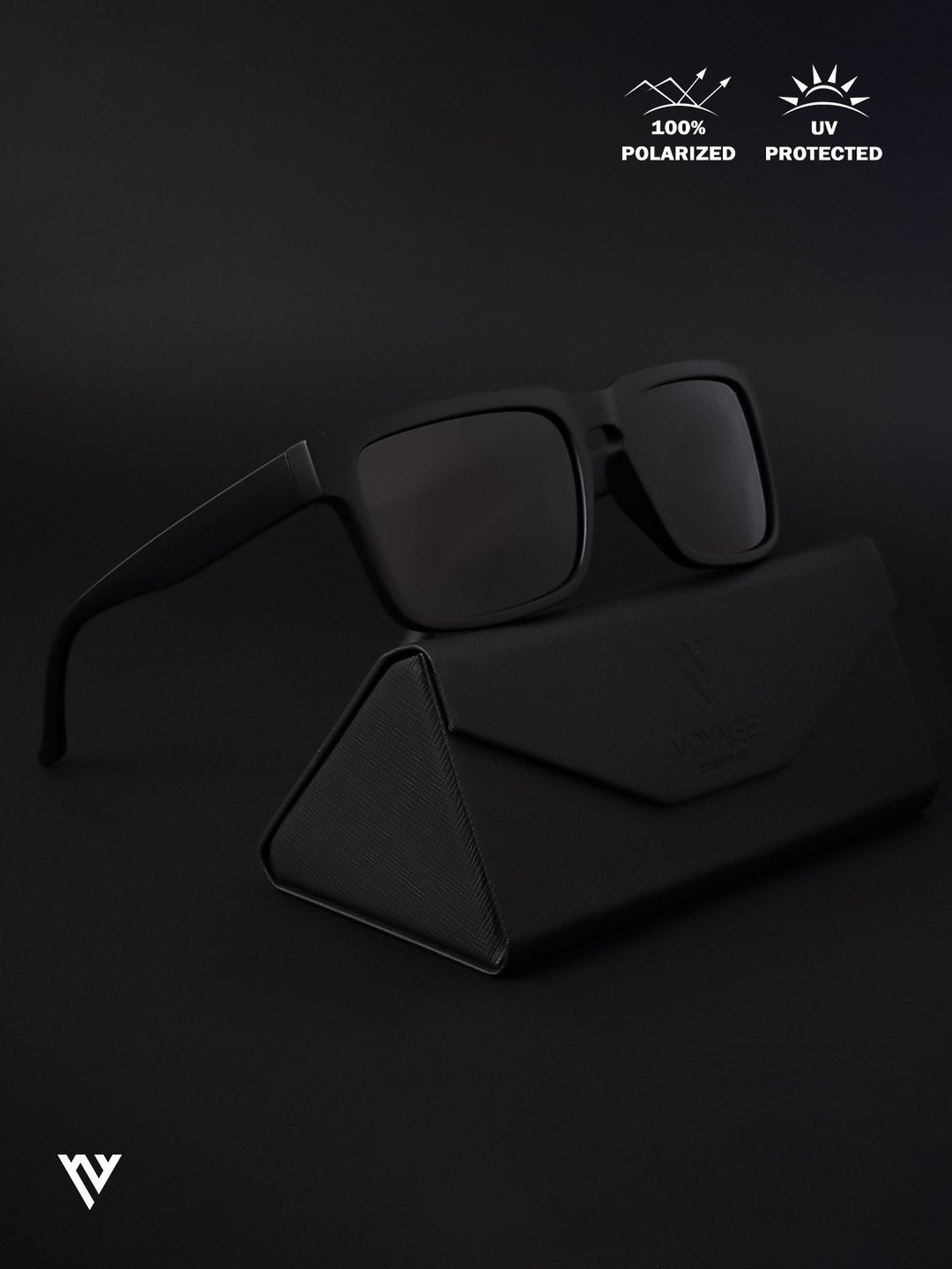 Voyage Grey Square Polarised and UV Protected Lens Unisex Sunglasses