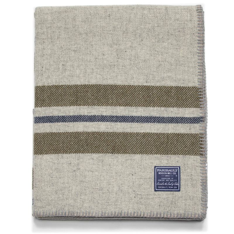 50"x72" Cabin Throw Blanket Olive - Faribault Woolen Mill